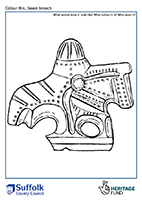 outline of a horse shaped saxon brooch