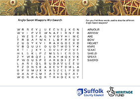 wordsearch about anglo-saxon weapons