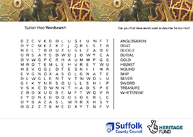 wordsearch relating to Sutton Hoo