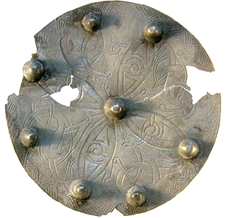 Anglo Saxon silver disc brooch