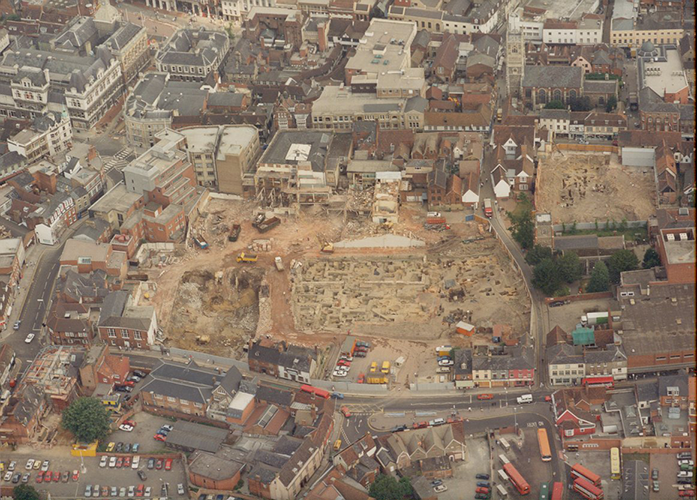 aerial photo of butter market excavation