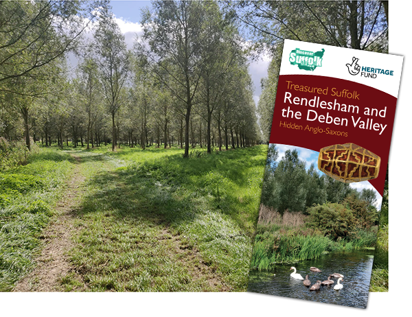footpath through trees and image of leaflet