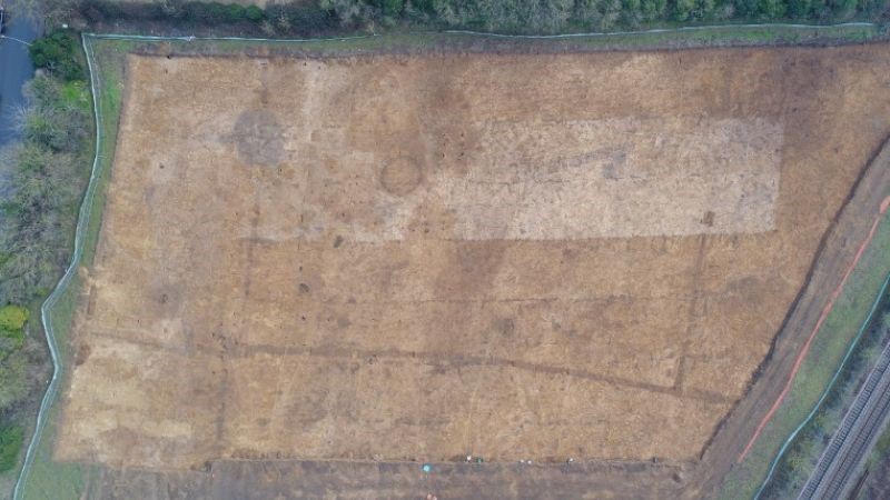 drone photograph of archaeological site