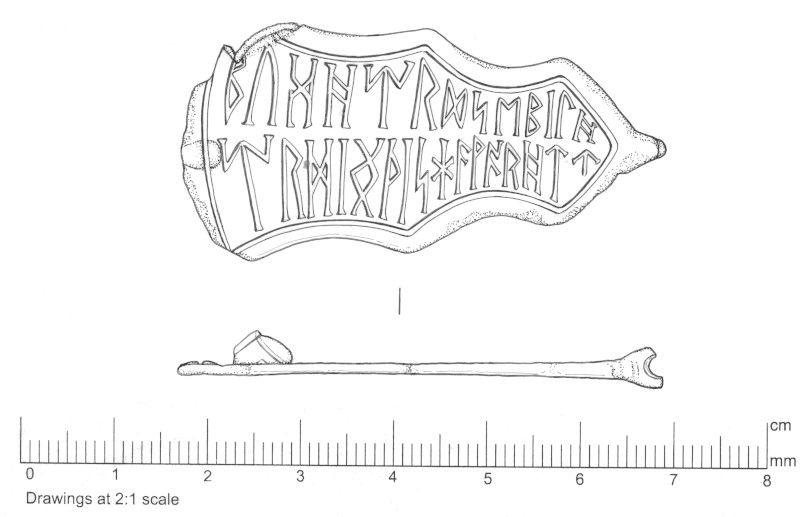 pencil illustration of runic pendant