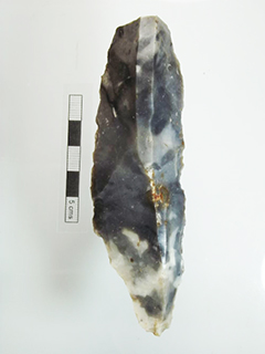A grey-blue flint blade