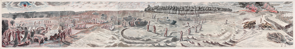 painting of Exercise Kruschen by Edward Bawden